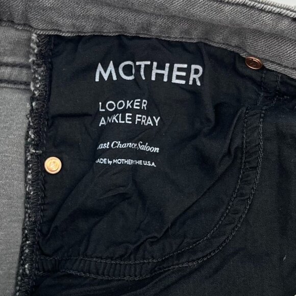 Mother Womens Looker Ankle Fray Skinny Jean Size 26 Gray Denim Distressed USA - Picture 9 of 16